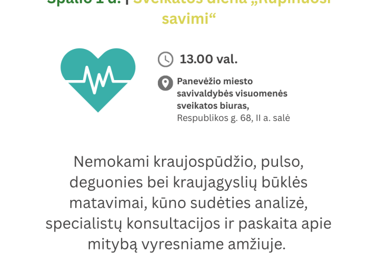 Sveikatos diena senjorams „Rūpinuosi savimi“