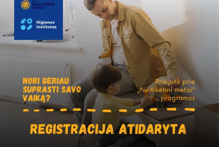 KVIEČIAME TĖVUS/ĮTĖVIUS/GLOBĖJUS, AUGINANČIUS 6-12 METŲ VAIKUS, DALYVAUTI PROGRAMOJE „NEĮTIKĖTINI METAI“ 